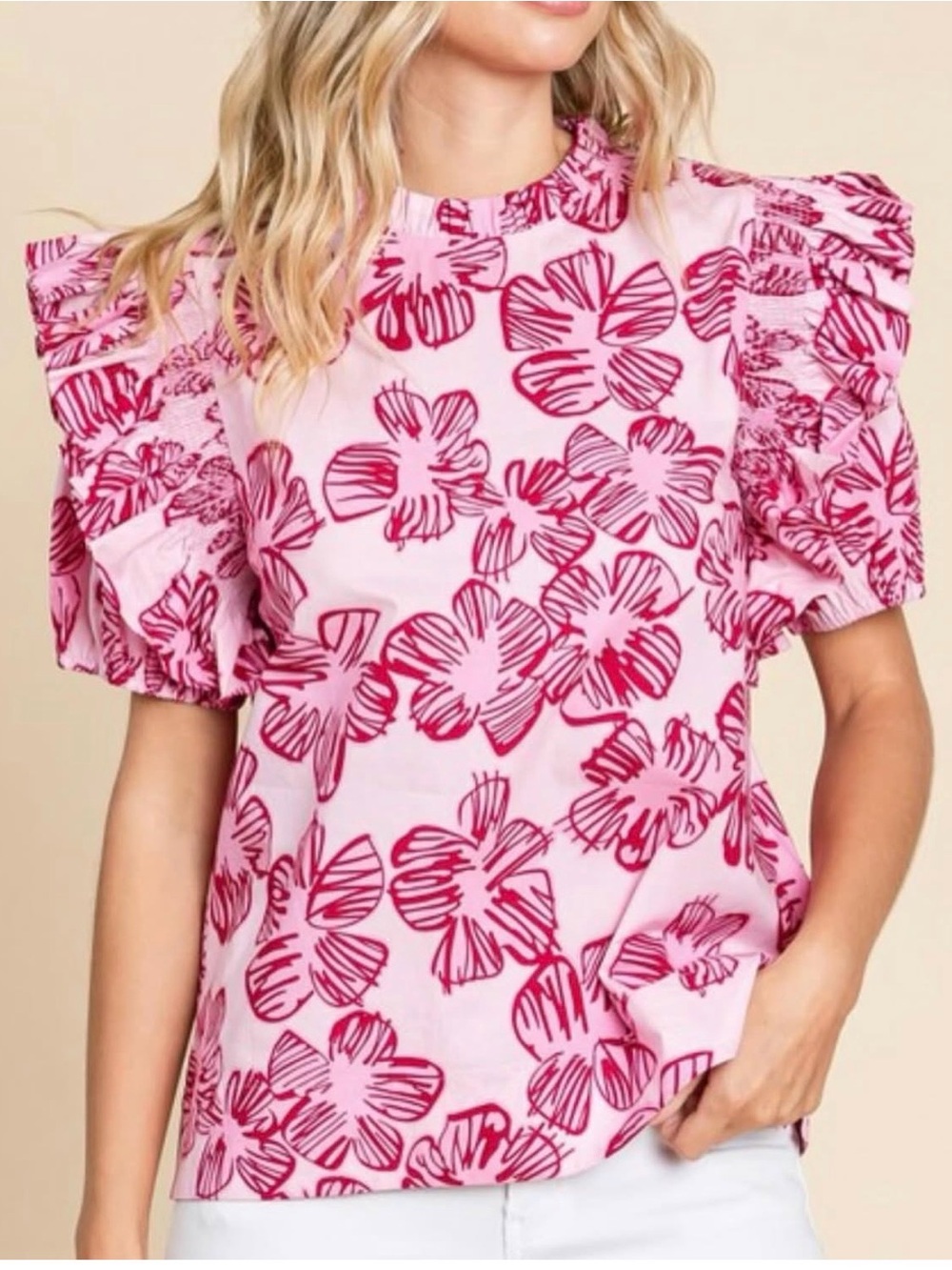 Jodifl The Pink Flower Girl Blouse